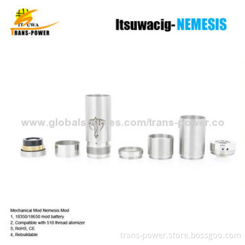China Manufacture New Mechanical Electronic Cigarette Modes, Nemesis Mode Fit for 18350 Battery